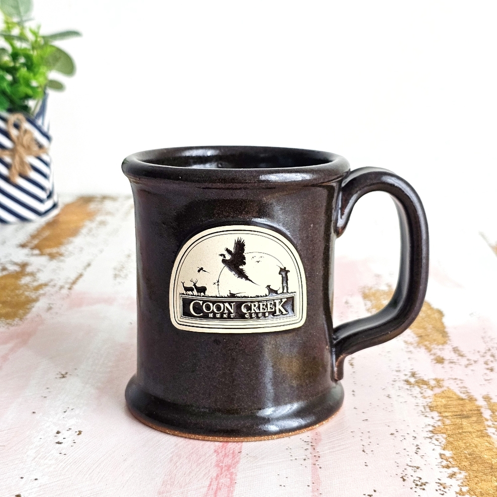 Coon Creek Hunt Club Brown Stoneware Glazed Artisan Mug Handcrafted In USA 15oz